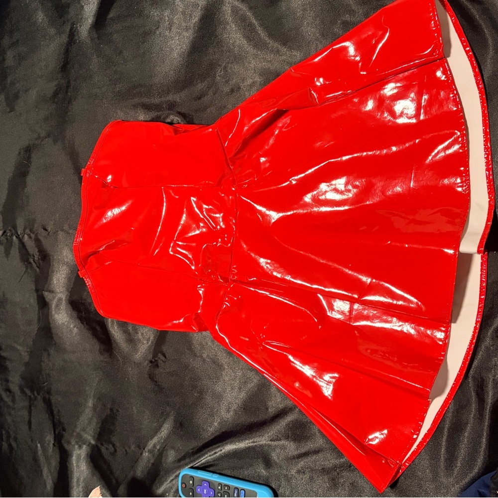 Shiny Red Vinyl Dress